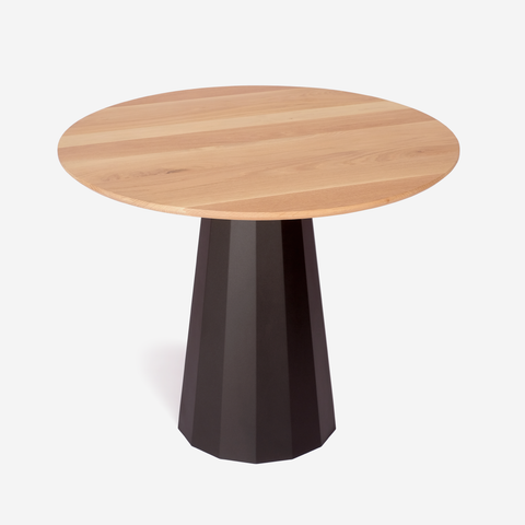 Fluted Cafe Table - Light Oak Black