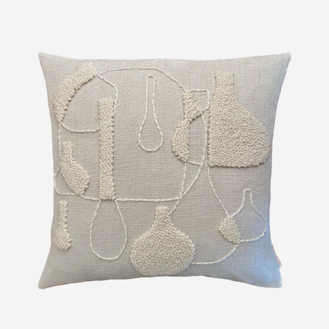 Punch Needle Scatter Cushion - Vessel Pattern 1 Natural