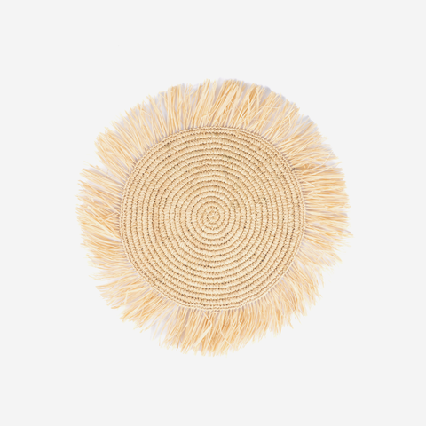 Raffia Placemat With Frill - Natural