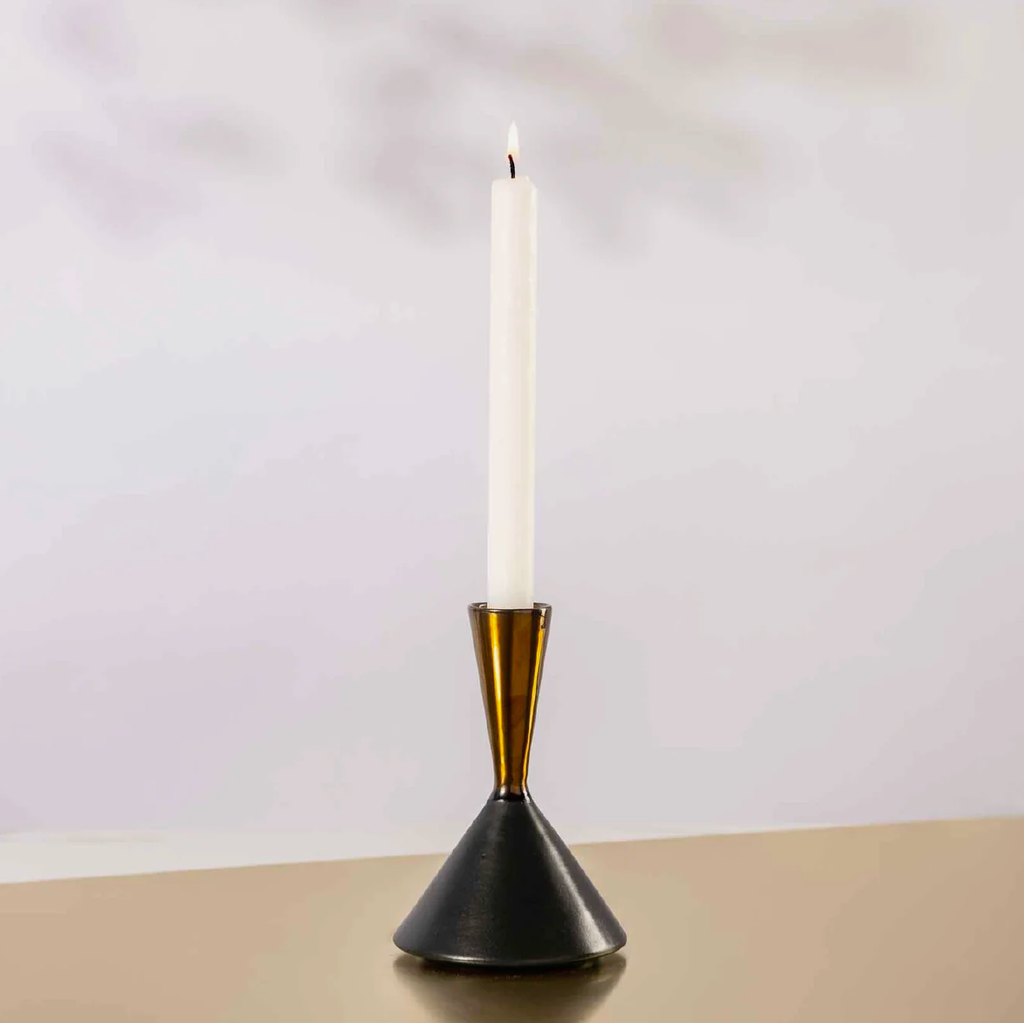 Solar Candle Holder - Black/Bronze