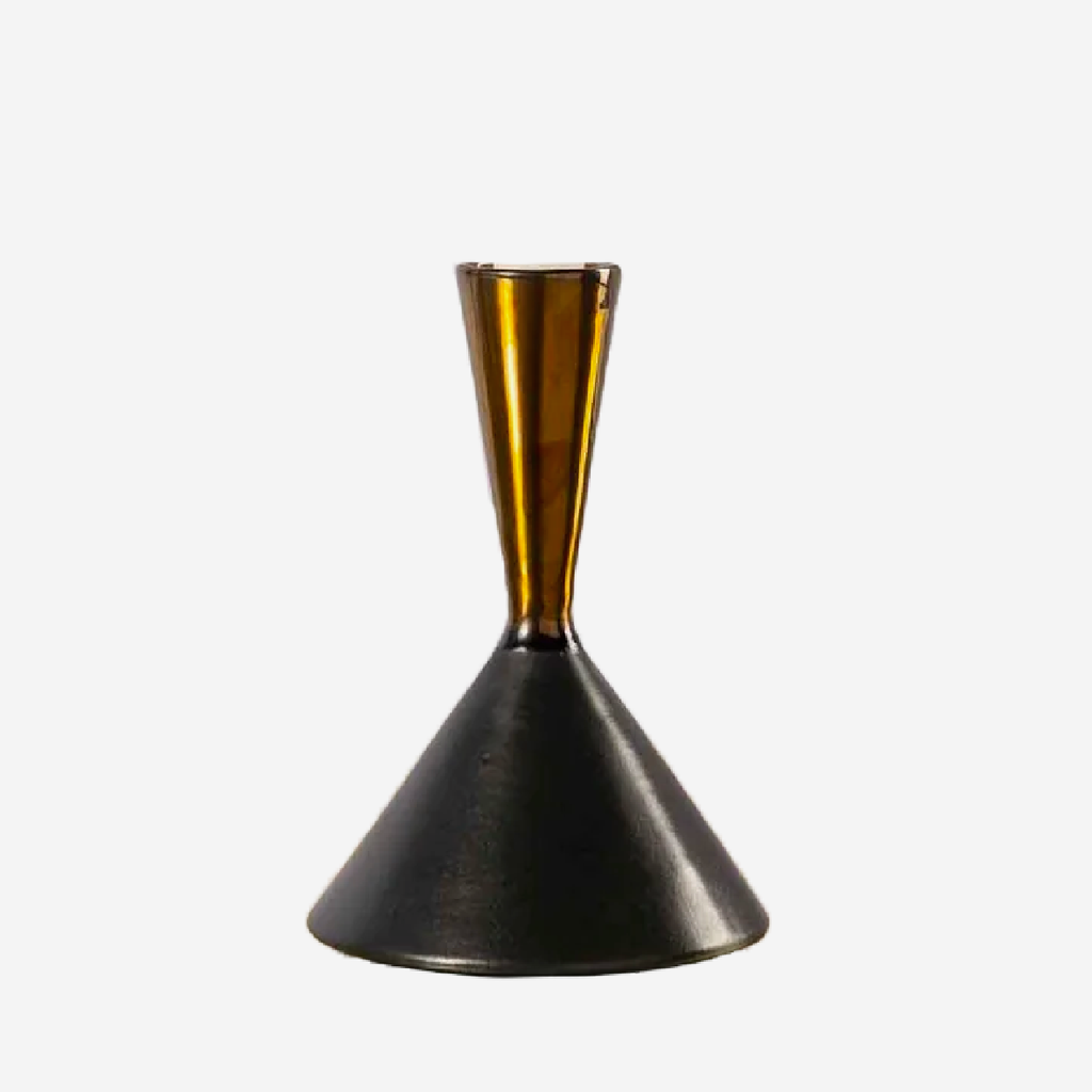 Solar Candle Holder - Black/Bronze