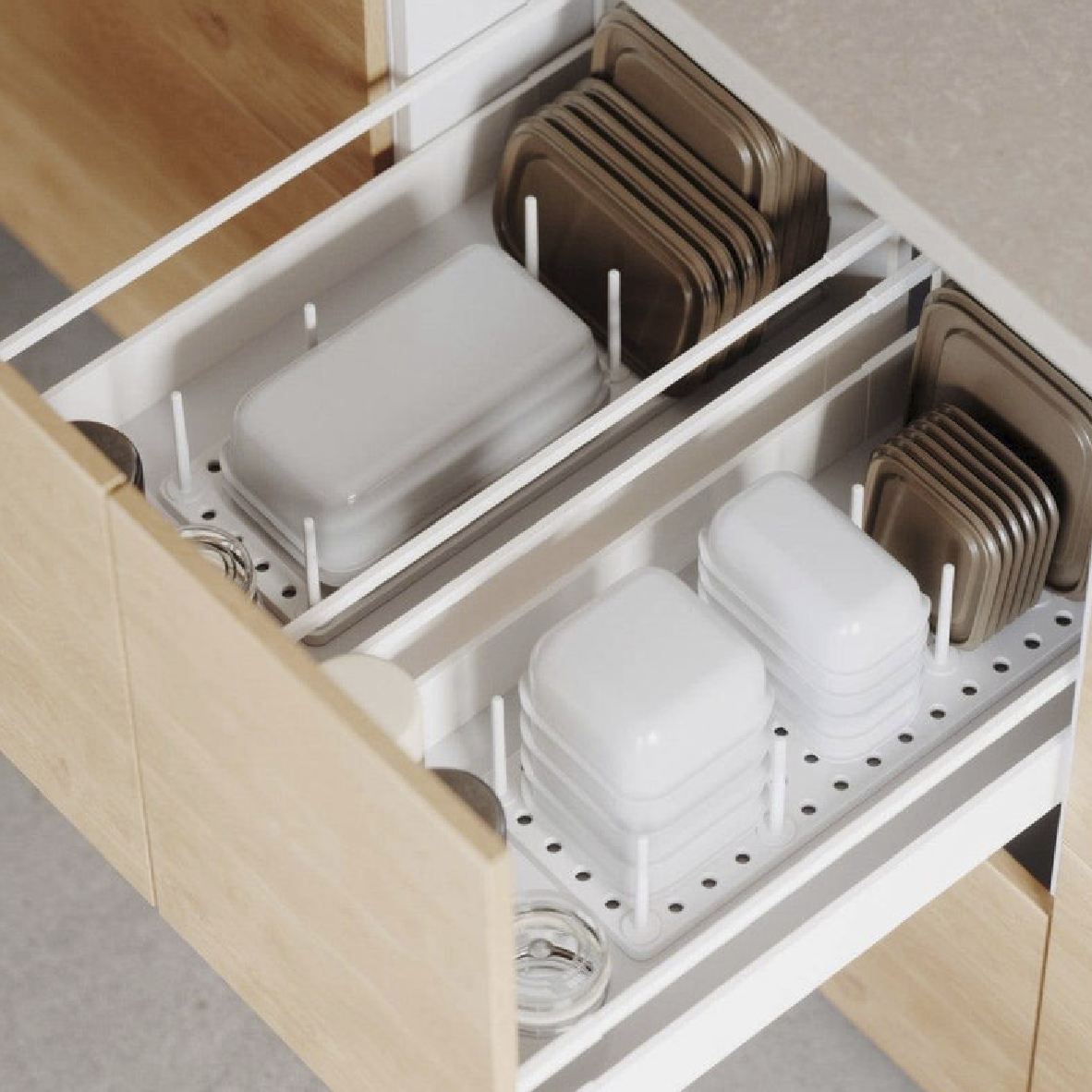 Peggy Drawer Organiser Set Of 2 - White