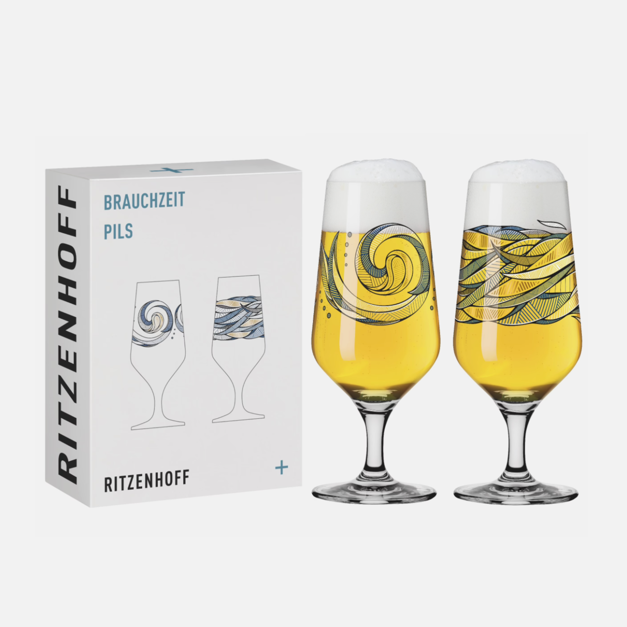 Brauchzeit Pilsner Beer Glass Set #3