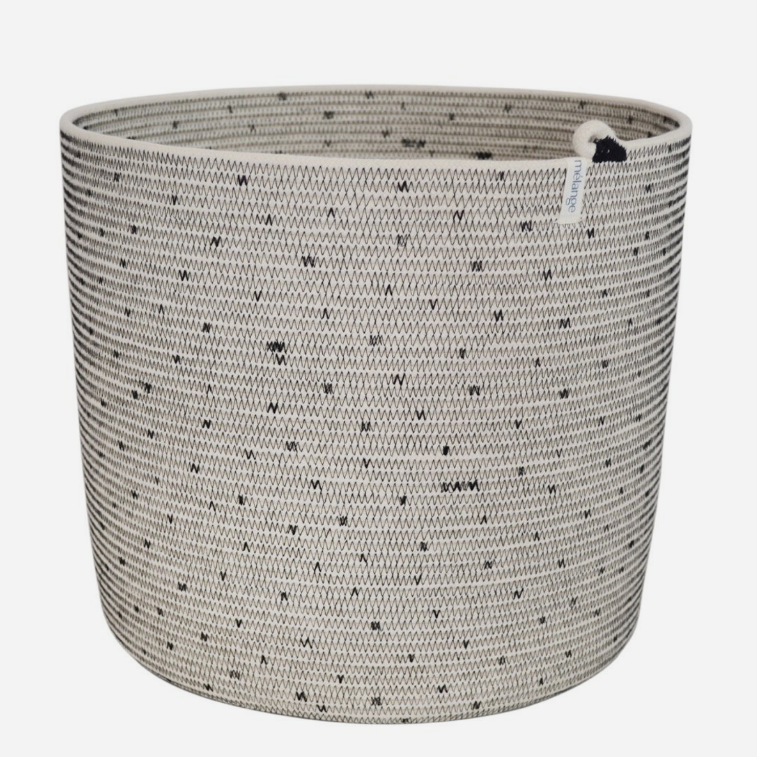 Cylinder Basket - Stitched Polka Dot