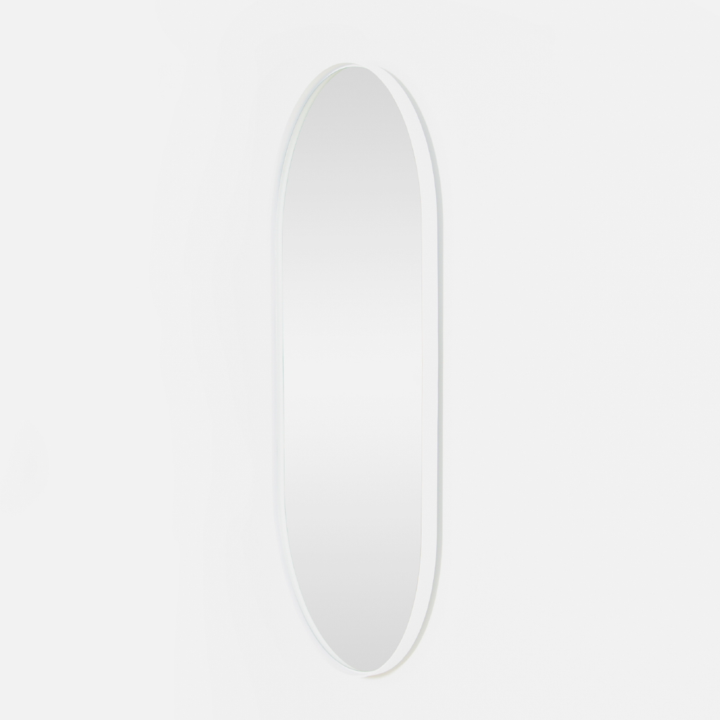 Deep Frame Pill Mirror - White
