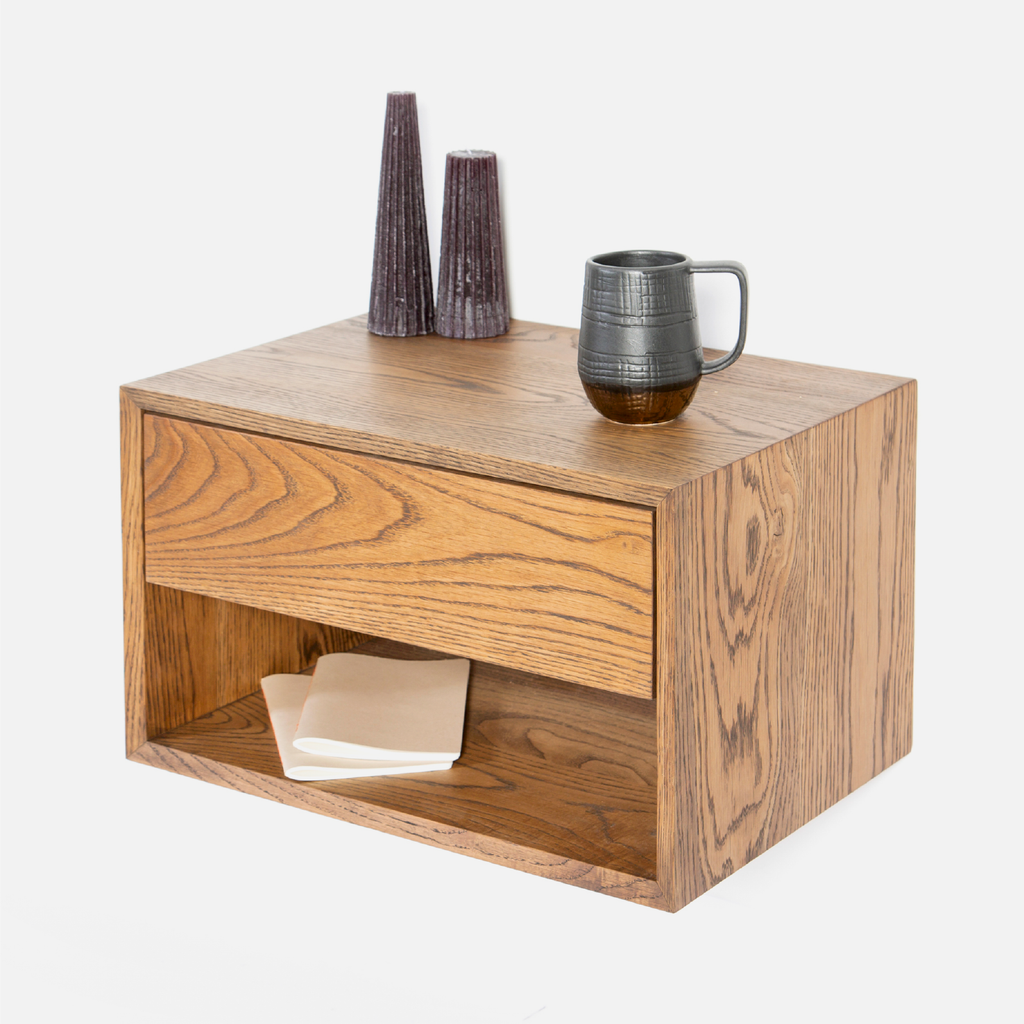 Copenhagen Floating Bedside Table - Dark Oak