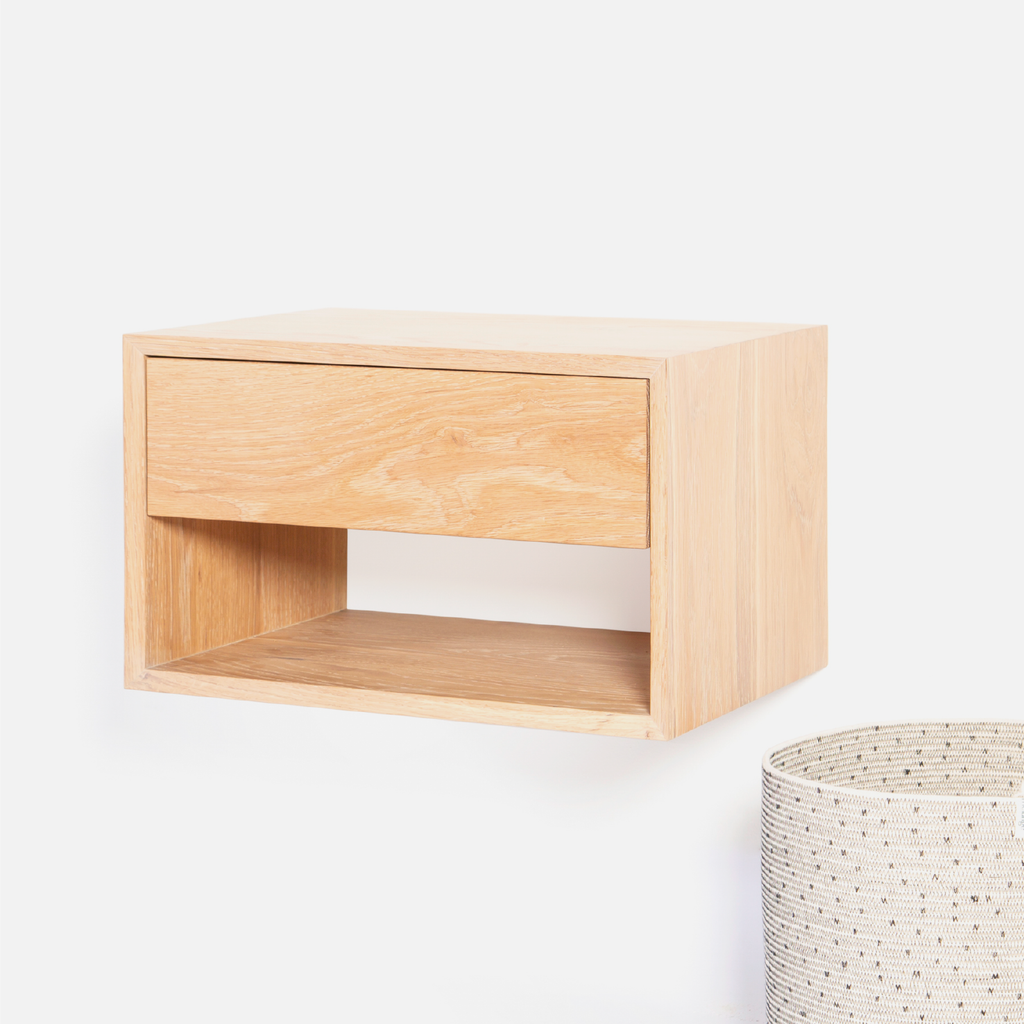 Copenhagen Floating Bedside Table - Light Oak