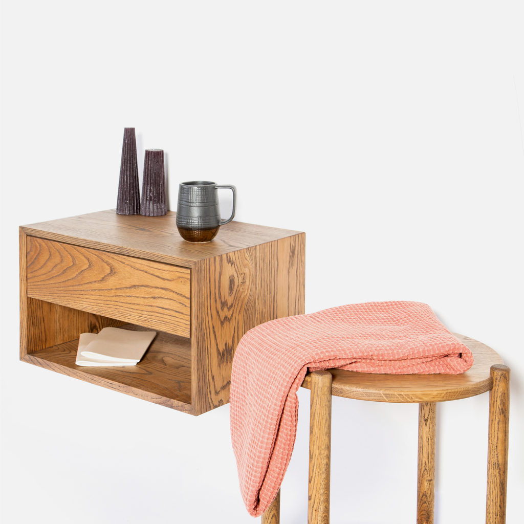 Copenhagen Floating Bedside Table - Dark Oak