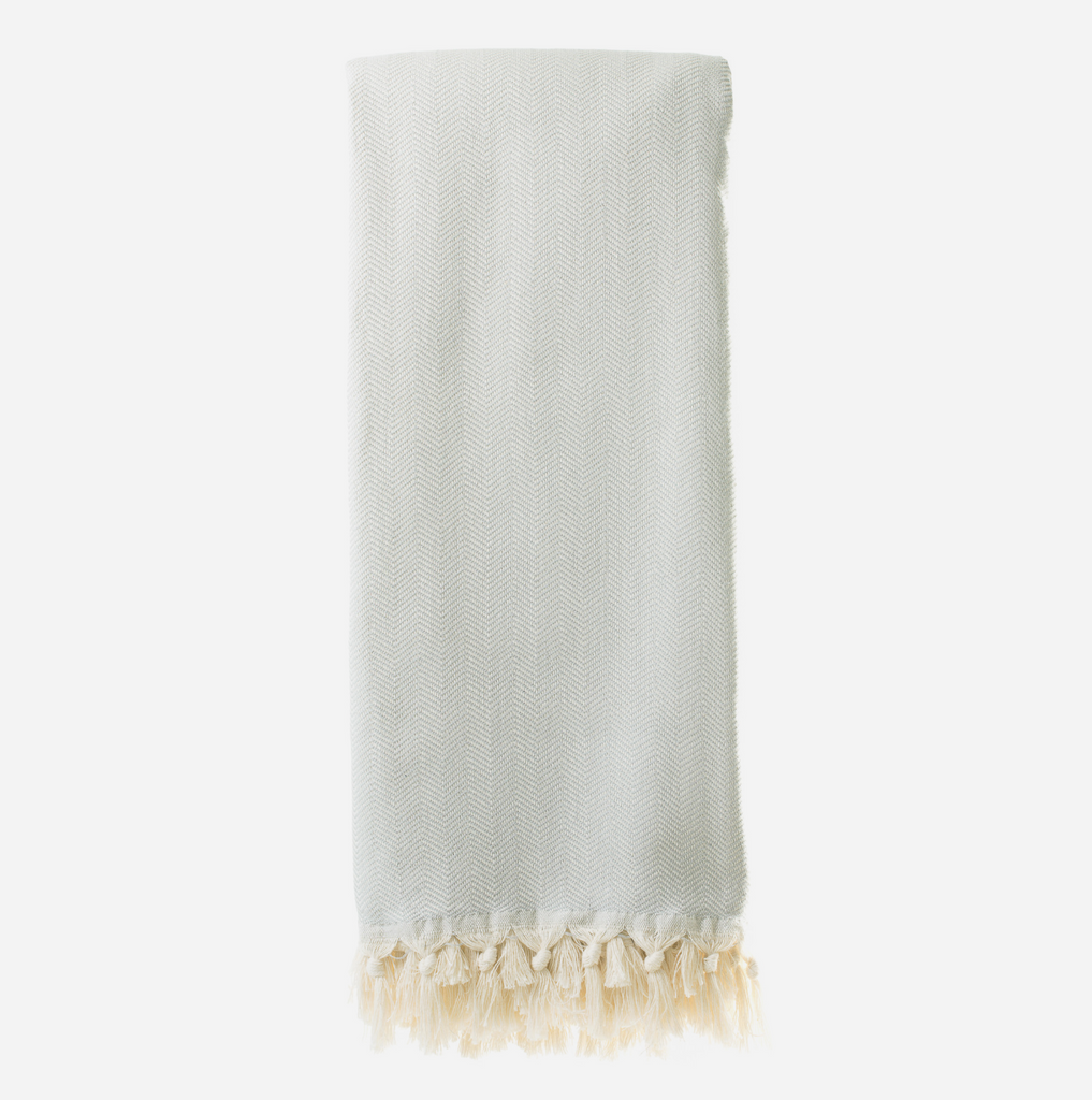 Herringbone Throw - Light Grey