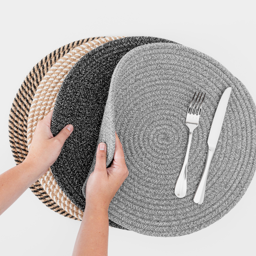 Round Placemats Set of 2 - Black