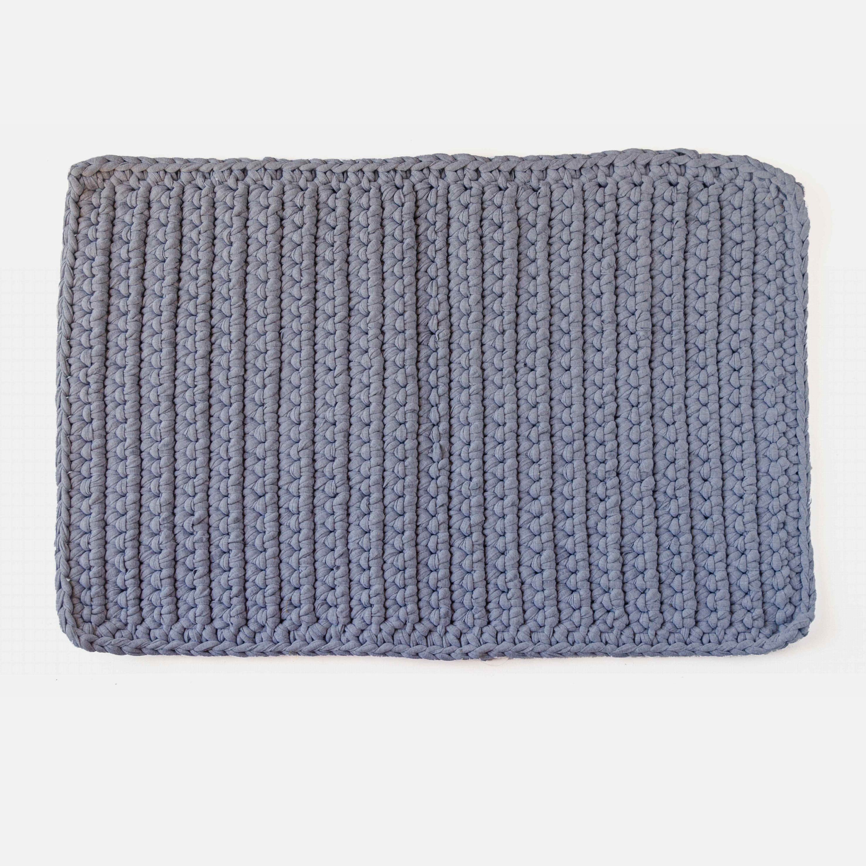 Cotton Crochet Bathmat - Light Grey