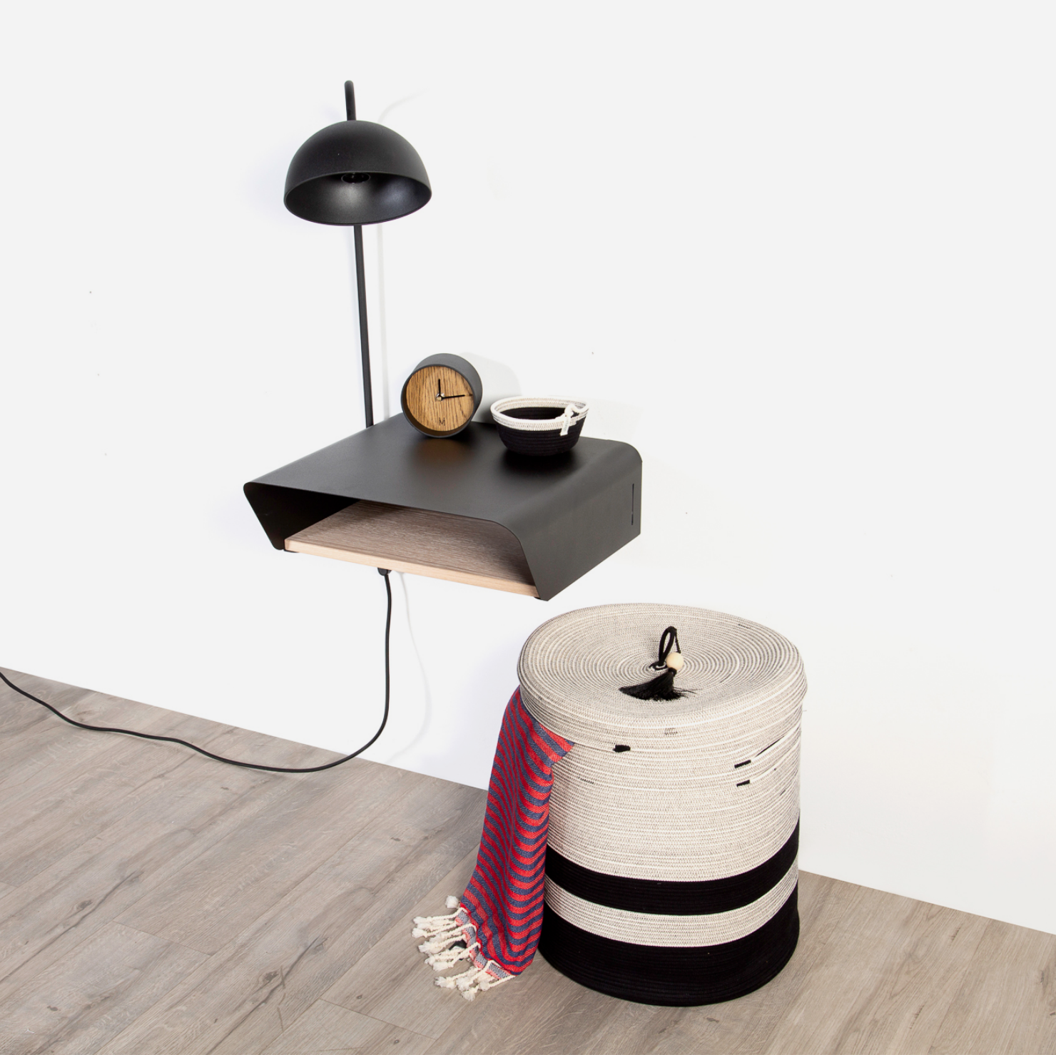 Stockholm Wall Mounted Bedside Table & Lamp