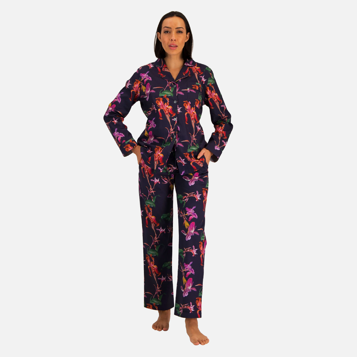 Womens Long Pyjamas - Iris Navy