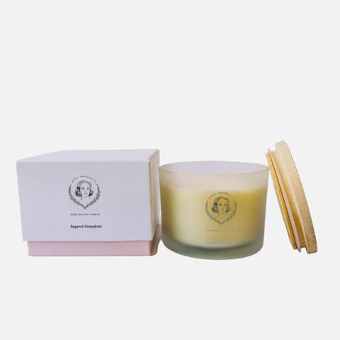 Large Scented Soy Candle - Sugared Grapefruit