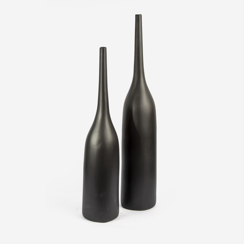 Tall Bottle Neck Vase - Black