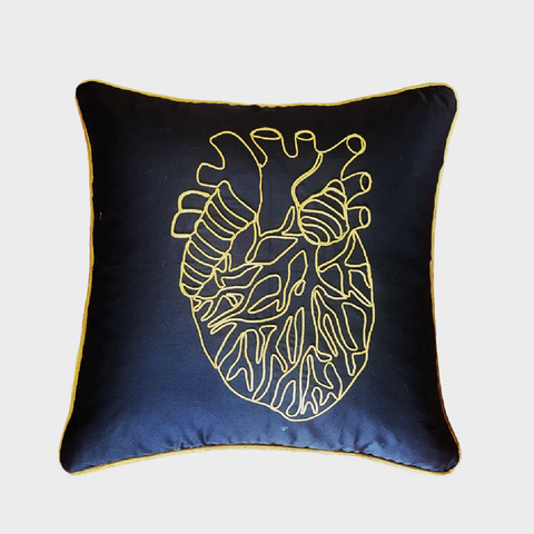 Line Heart Scatter Cushion - Black