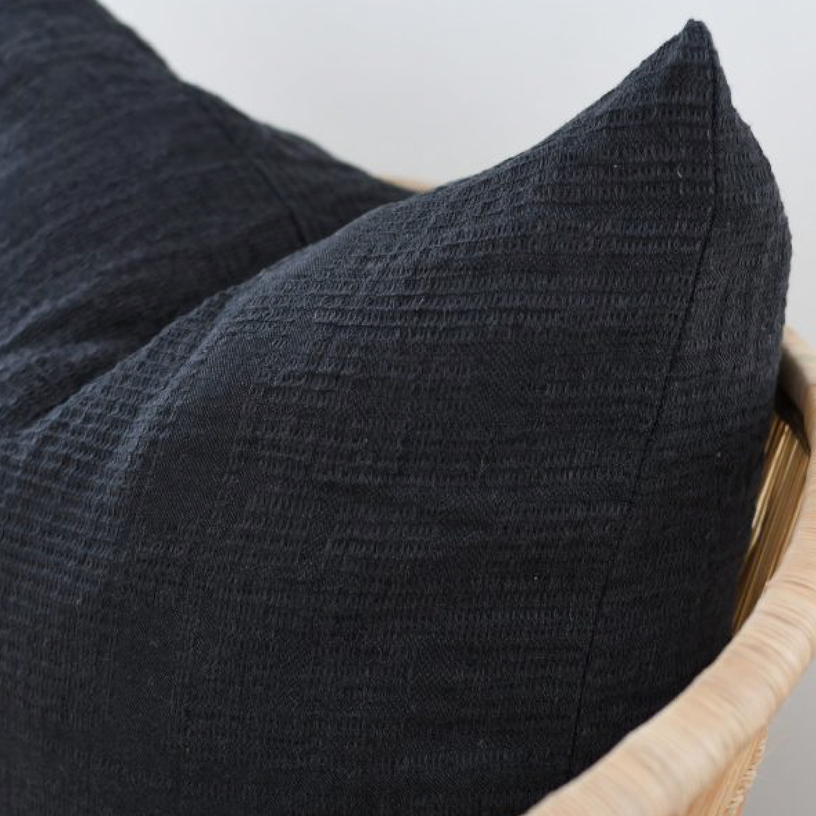 Bogolan Cushion Cover - Black On Charcoal