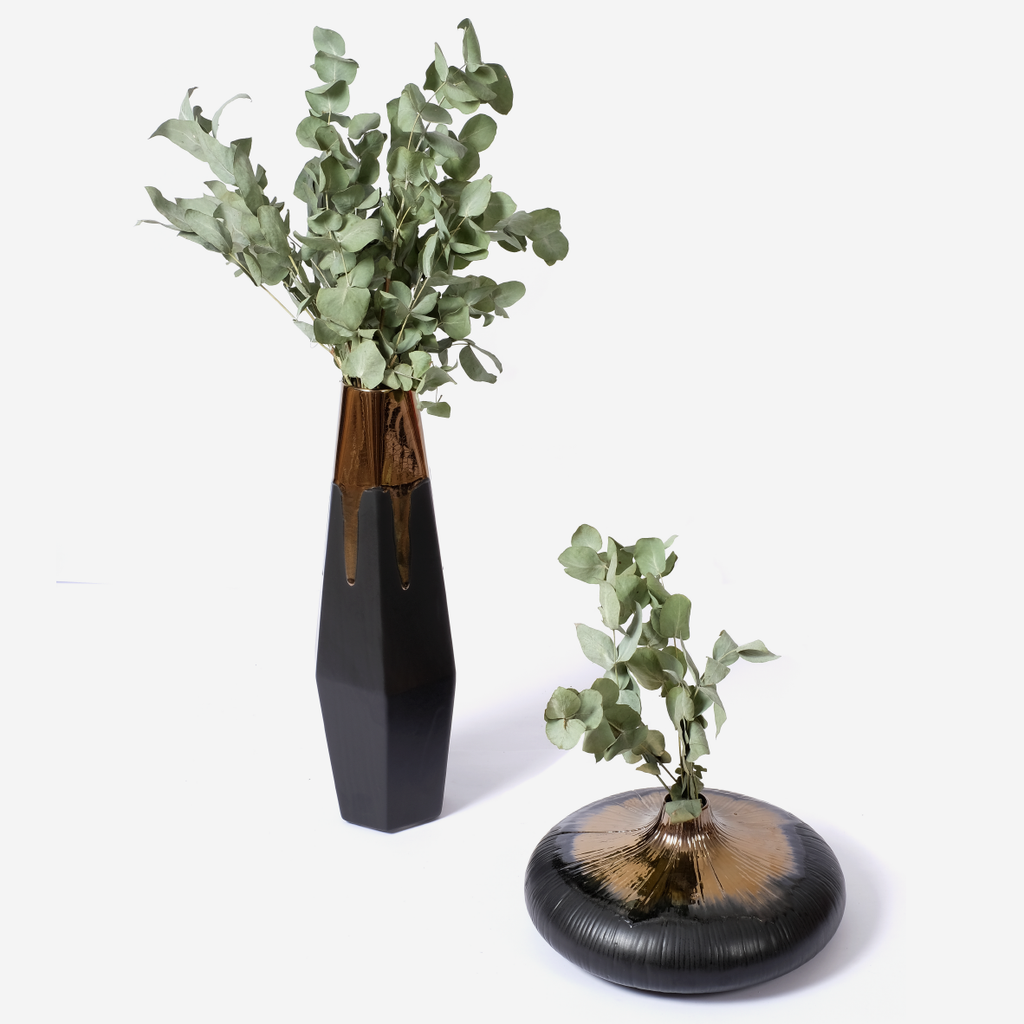 Earth Vase - Black & Bronze