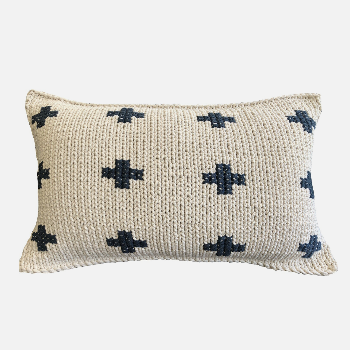 Knitted Twine Scatter Cushion - Fat Crosses