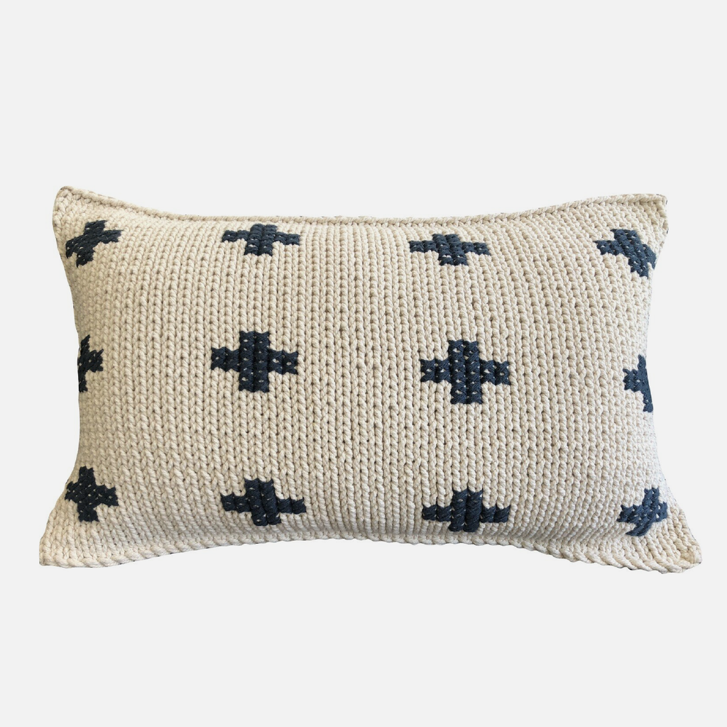 Knitted Twine Scatter Cushion - Fat Crosses