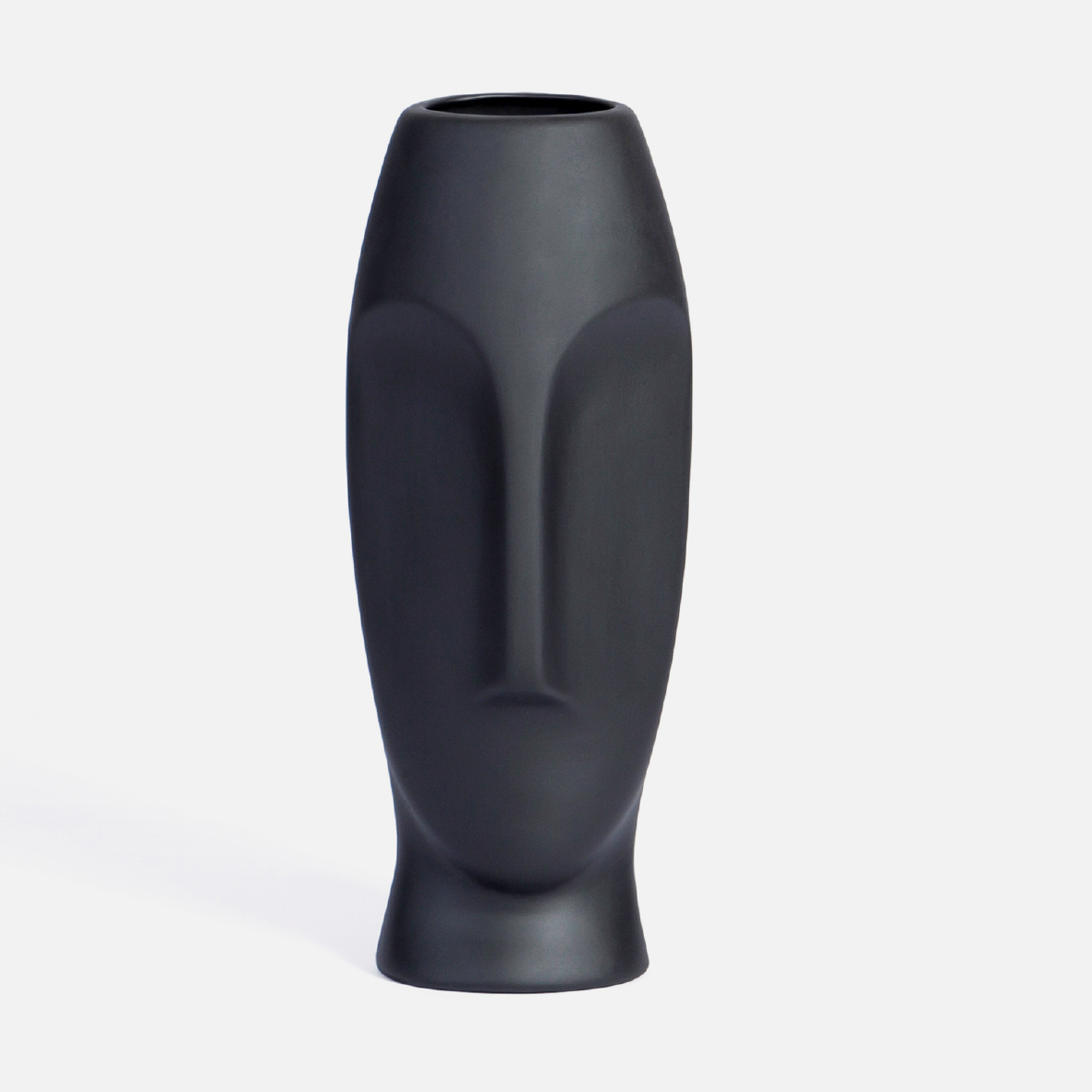 Masai Face Vase Large - Black