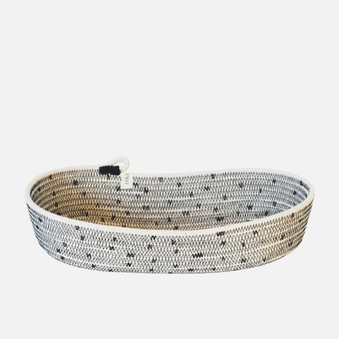 Oval Basket - Stitched Polka Dot