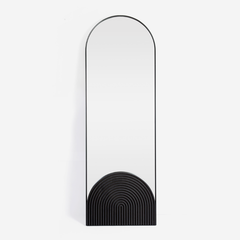 Afro Scandi Arch Leaning Mirror - Black