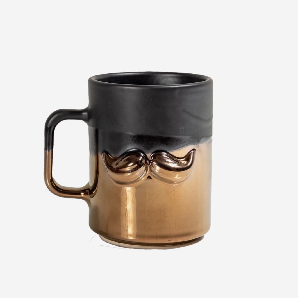 Salvatore Moustache Mug - Bronze & Black