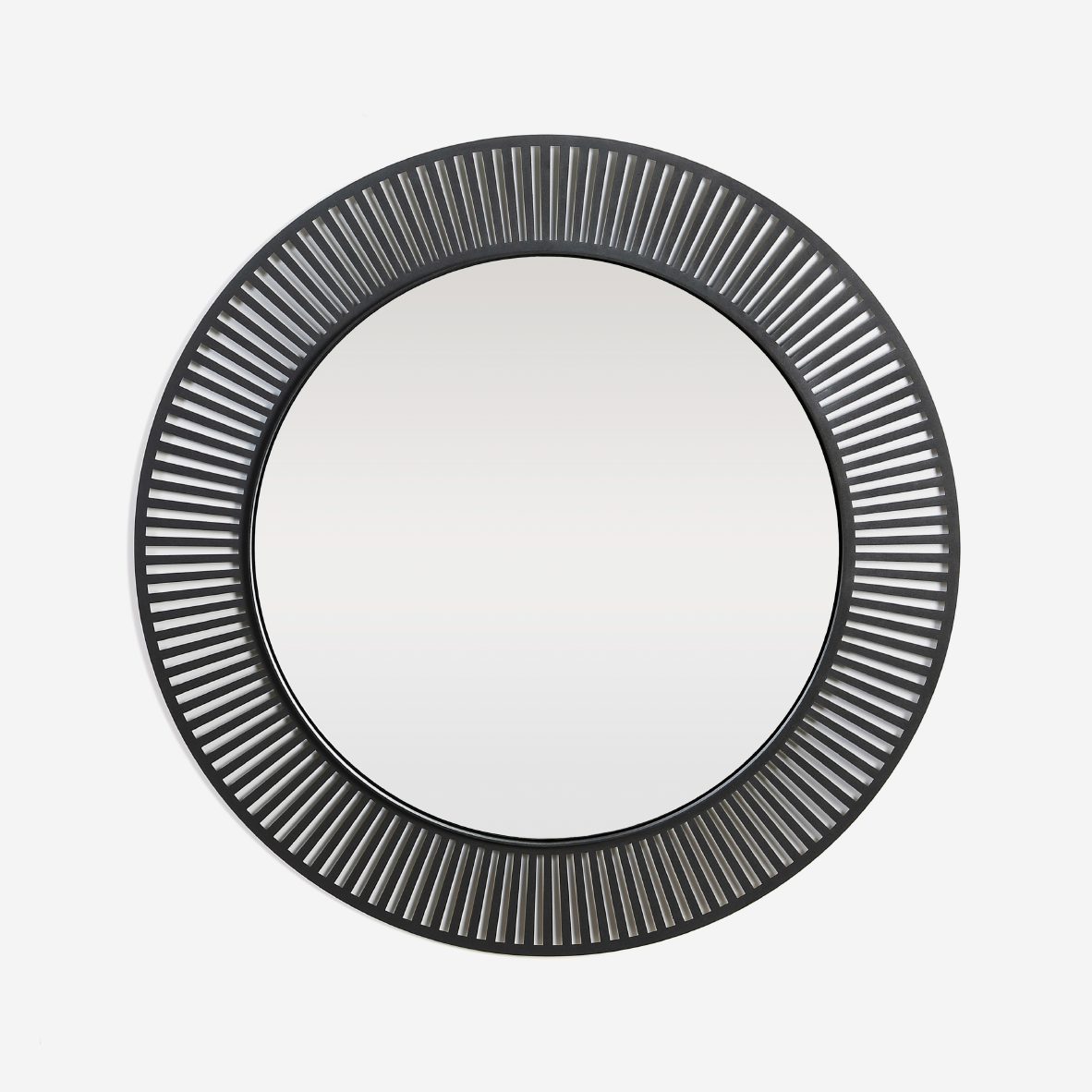 Spindle Round Mirror - Black