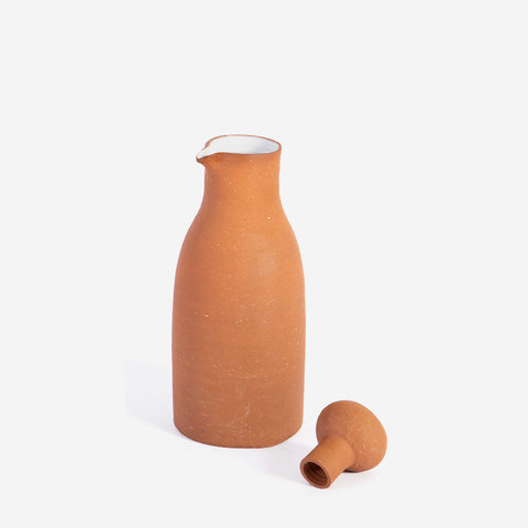 Terracotta Carafe With Pebble Lid - Medium