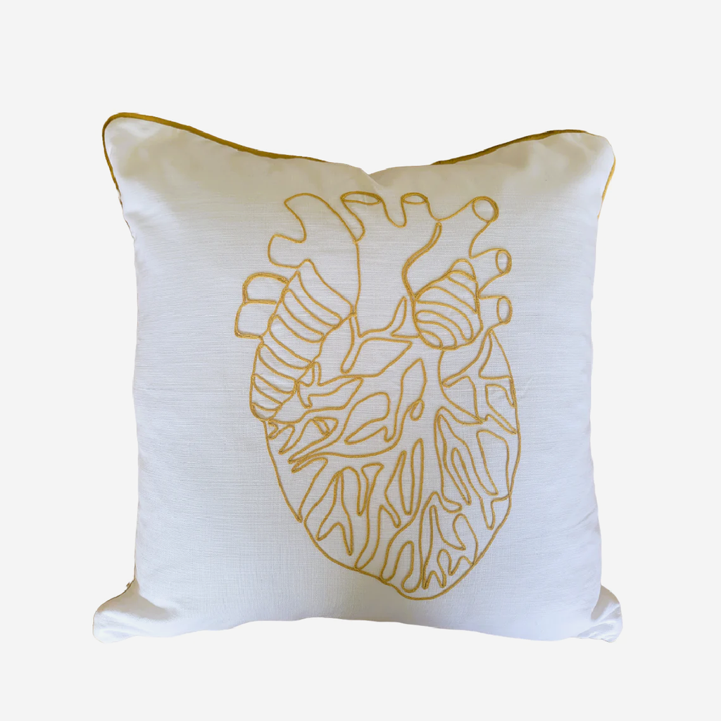 Line Heart Scatter Cushion - White